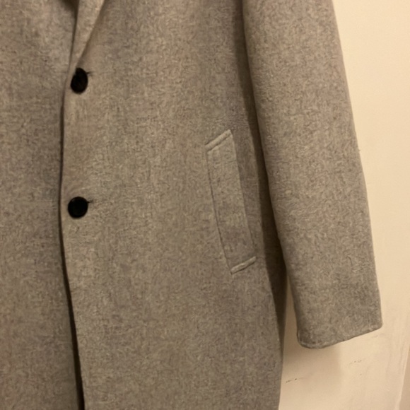 Zara Man wool blend blazer coat jacket notch collar light grey XL - Picture 5 of 8